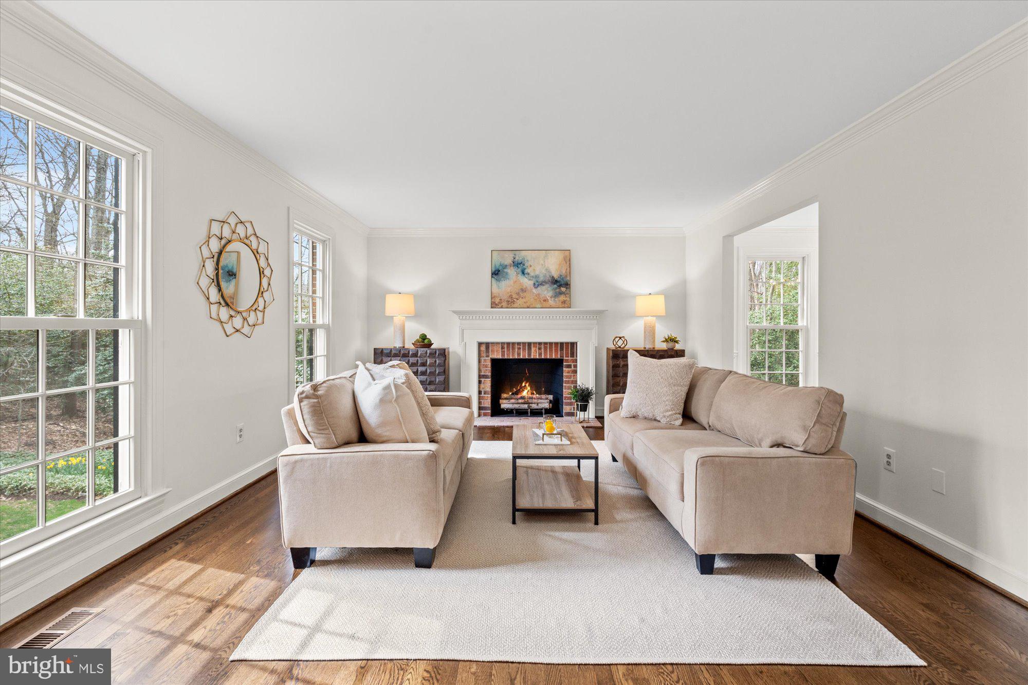 10415 Mt Sunapee Road Vienna, VA 22182 - Photo 10 of 53 Light Filled Living Room w/ Fireplace