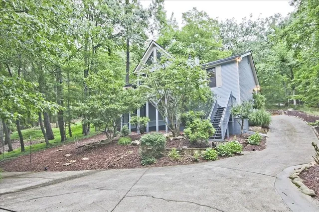 a view of outdoor space with garden