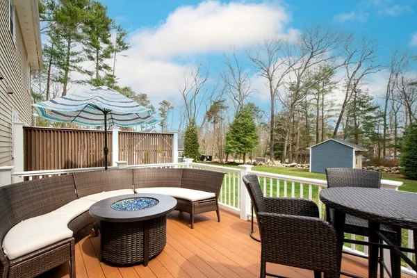 a view of a table and chairs in patio