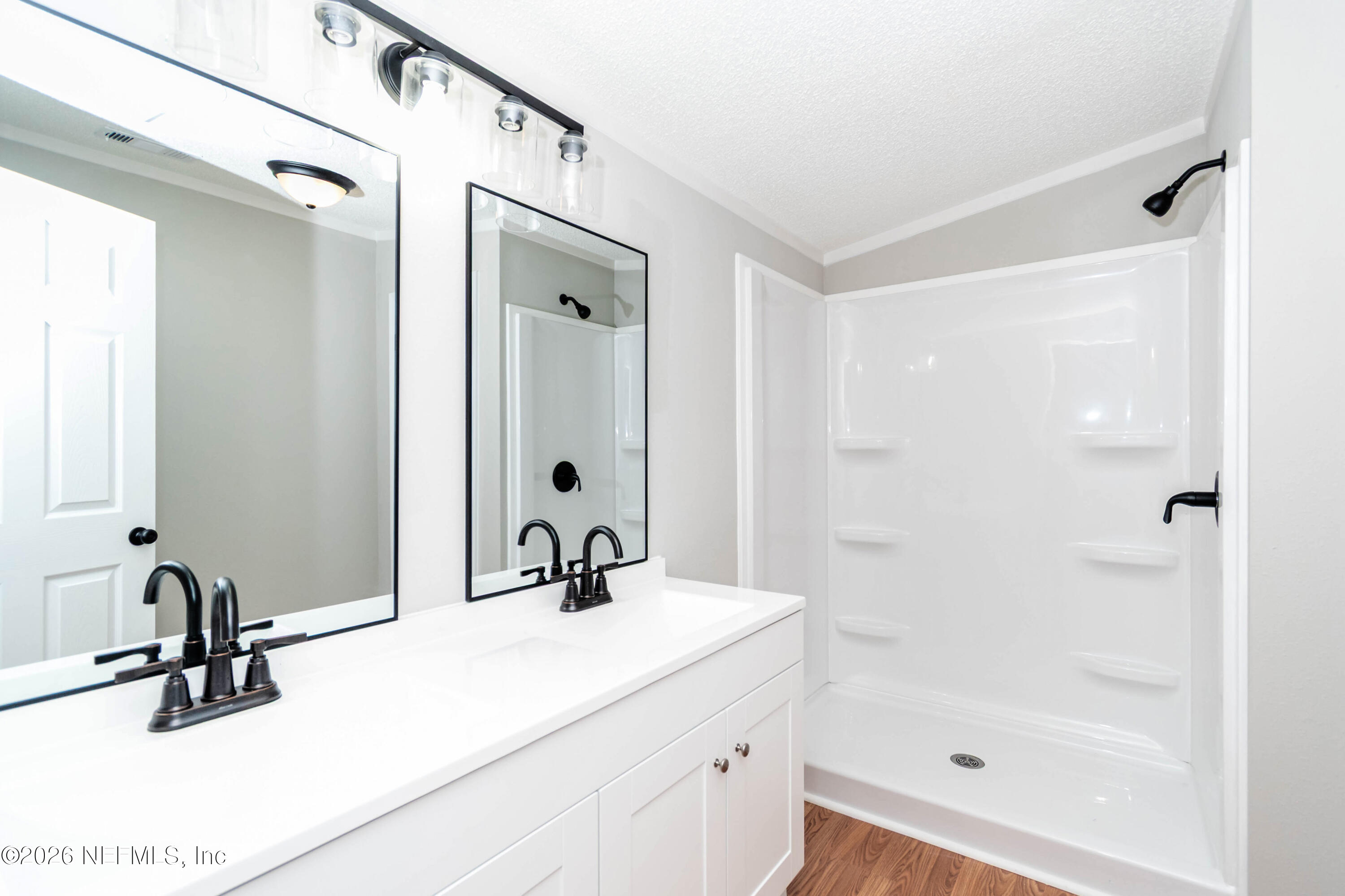11017 County Road 229 Sanderson, FL 32087 - Photo 20 of 33 a bathroom with a sink a light fixture and a glass door
