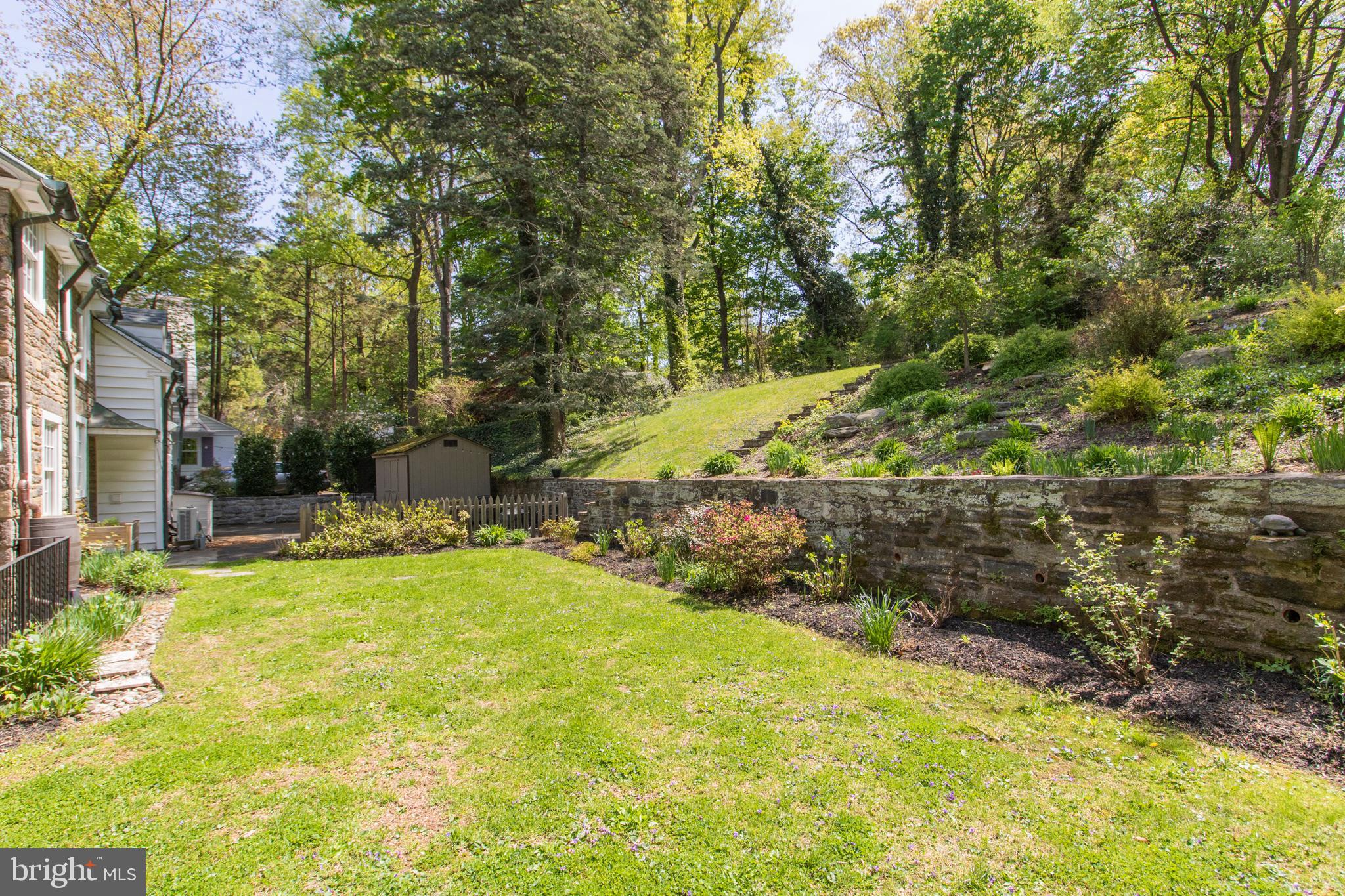 118 Waverly Road Wyncote, PA 19095 - Photo 75 of 87 Gorgeous stone wall and rock garden