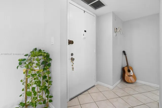 a view of a closet and a potted plants