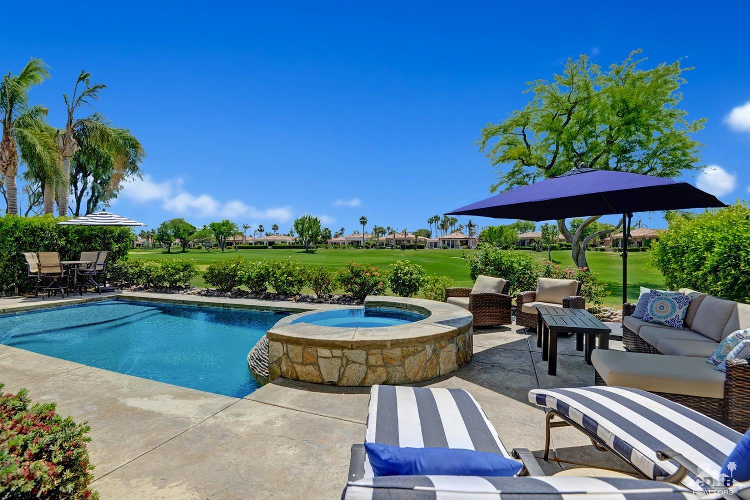 79675 Cetrino La Quinta, CA 92253 - Photo 4 of 34 a view of swimming pool with outdoor seating and plants