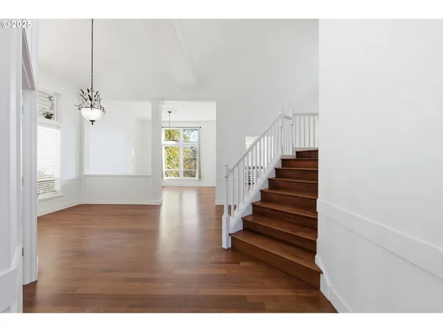 a view interior of a house with wooden floor windows and stairs