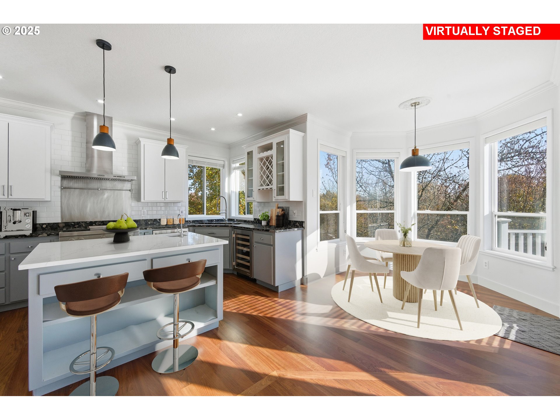 17808 Northwest Pioneer Road Beaverton, OR 97006 - Photo 10 of 43 a view of a dining room with furniture window and wooden floor