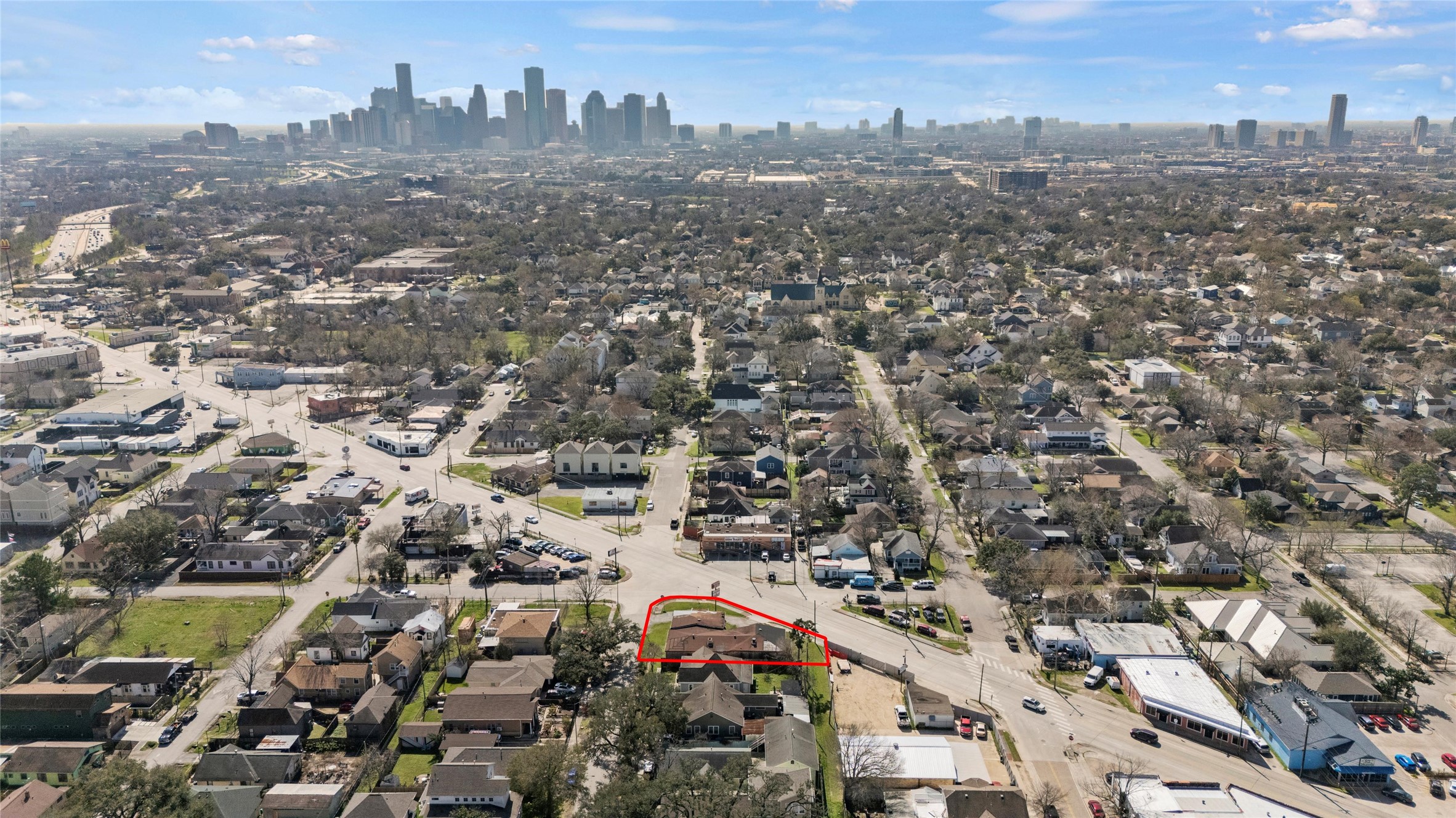 4110 North Main Street Houston, TX 77009 - Photo 2 of 19 an aerial view of residential houses with city view