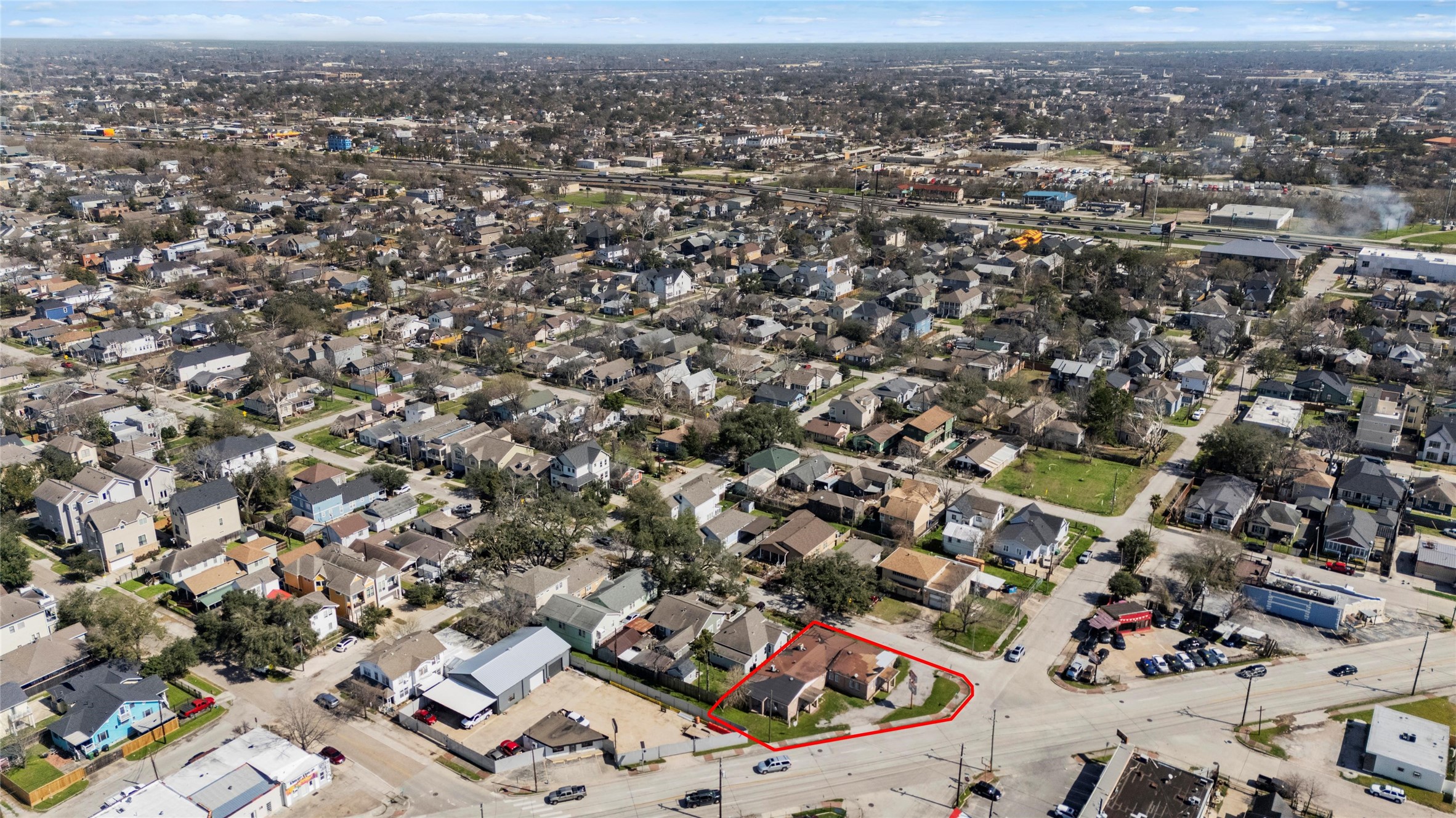 4110 North Main Street Houston, TX 77009 - Photo 3 of 19 an aerial view of residential houses with city view