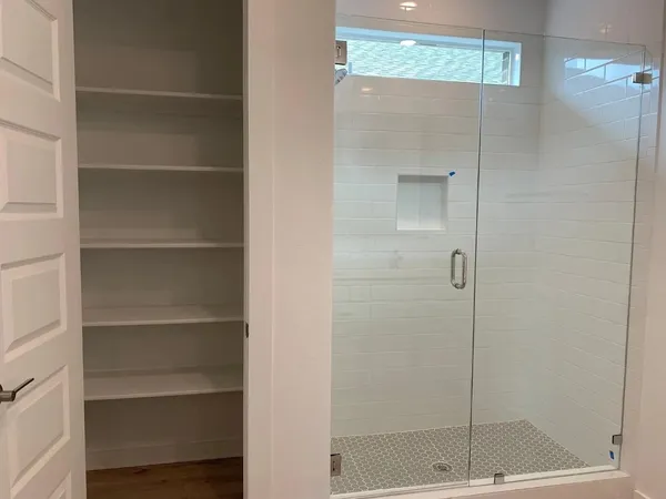 a bathroom with a shower