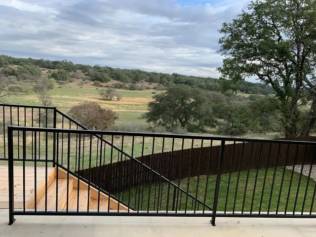 a view of city from a balcony