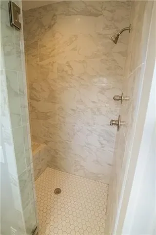 a bathroom with a shower