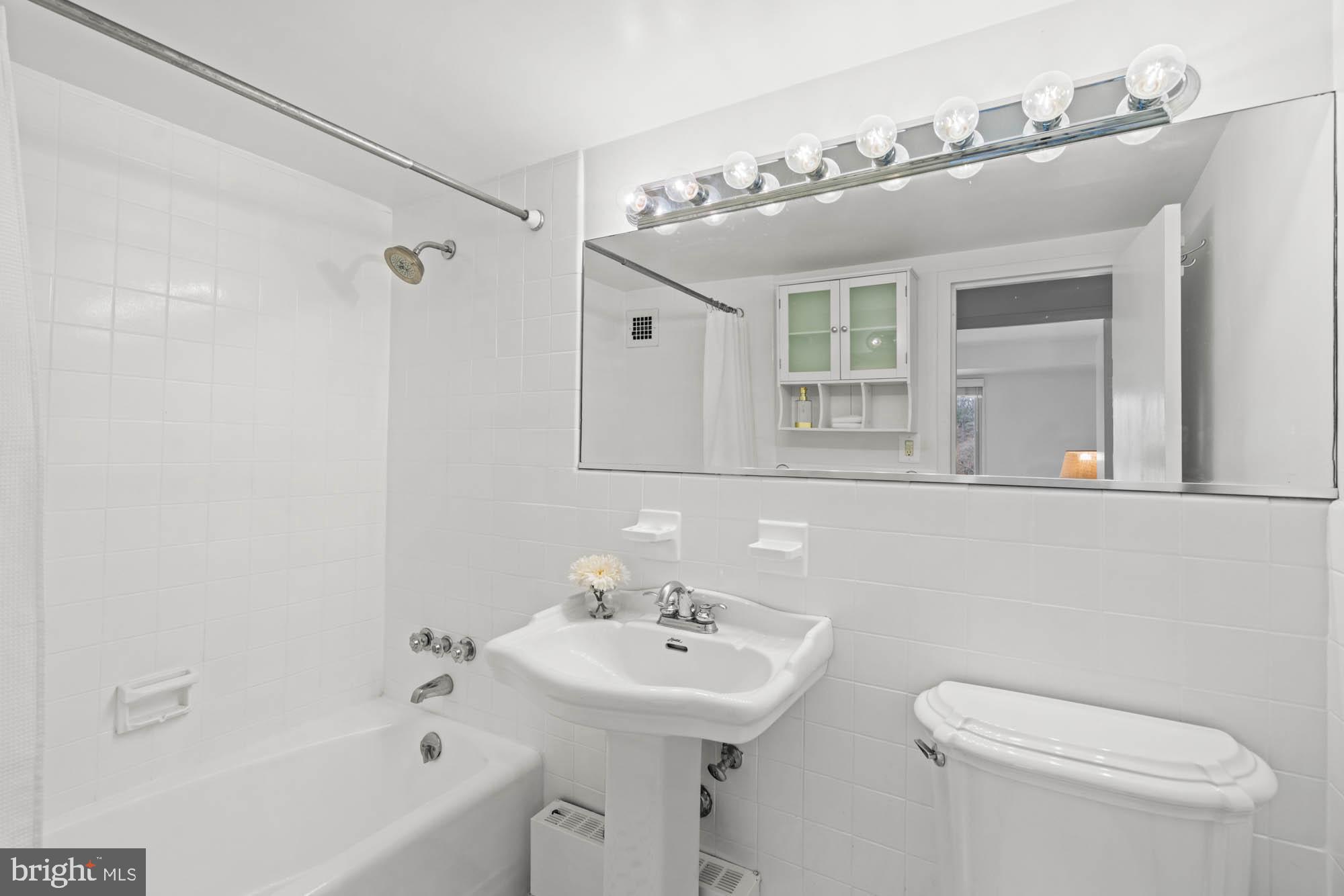 5100 Dorset Avenue, Unit 111 Chevy Chase, MD 20815 - Photo 32 of 38 a bathroom with a sink a toilet and shower