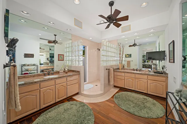 a bathroom with a shower