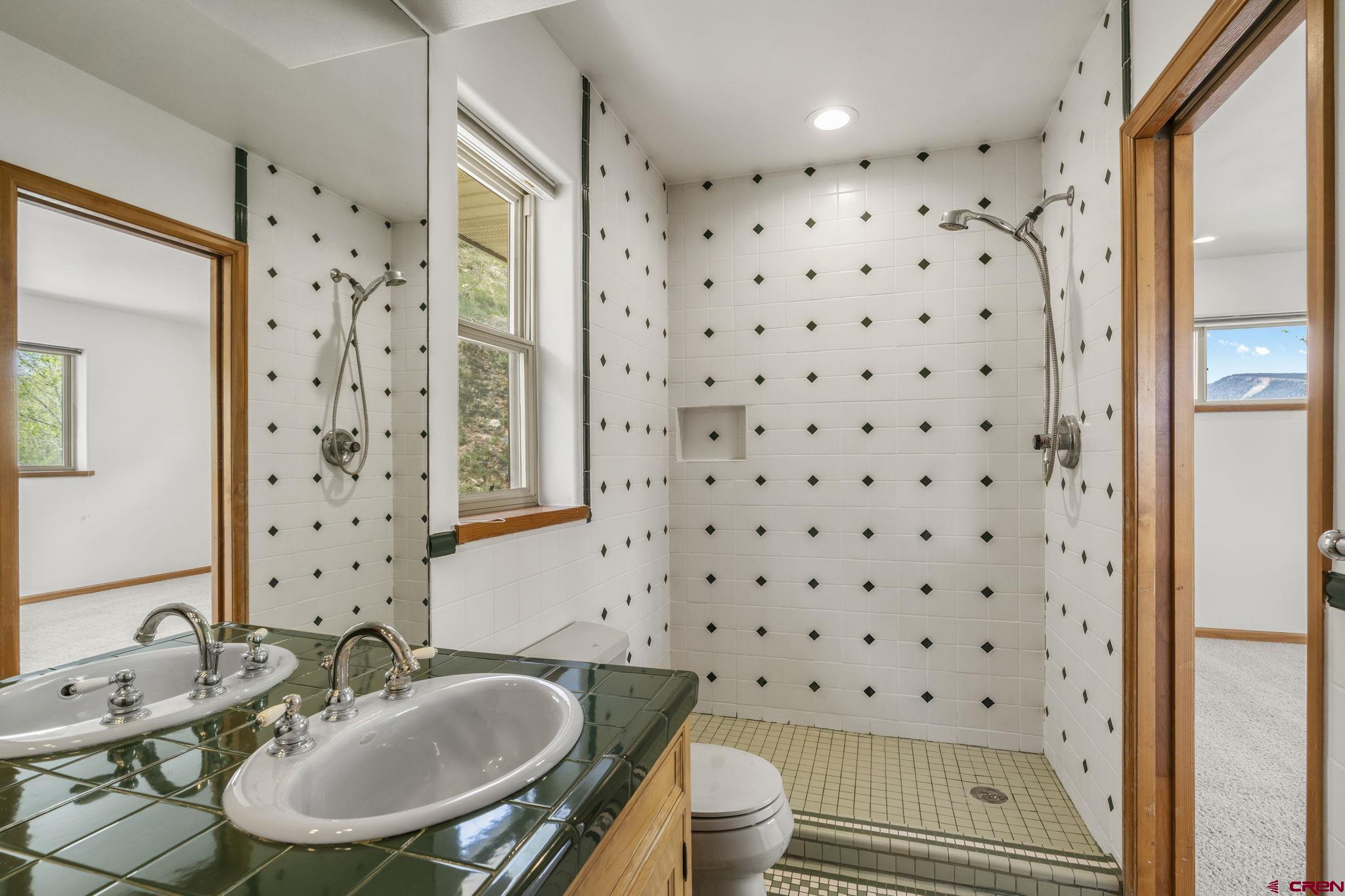 2015 West 3rd Avenue Durango, CO 81301 - Photo 25 of 32 a bathroom with a sink toilet a mirror and shower