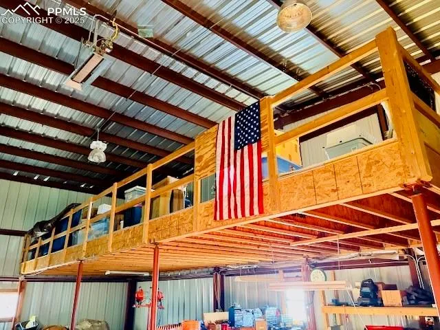 a storage room with furniture