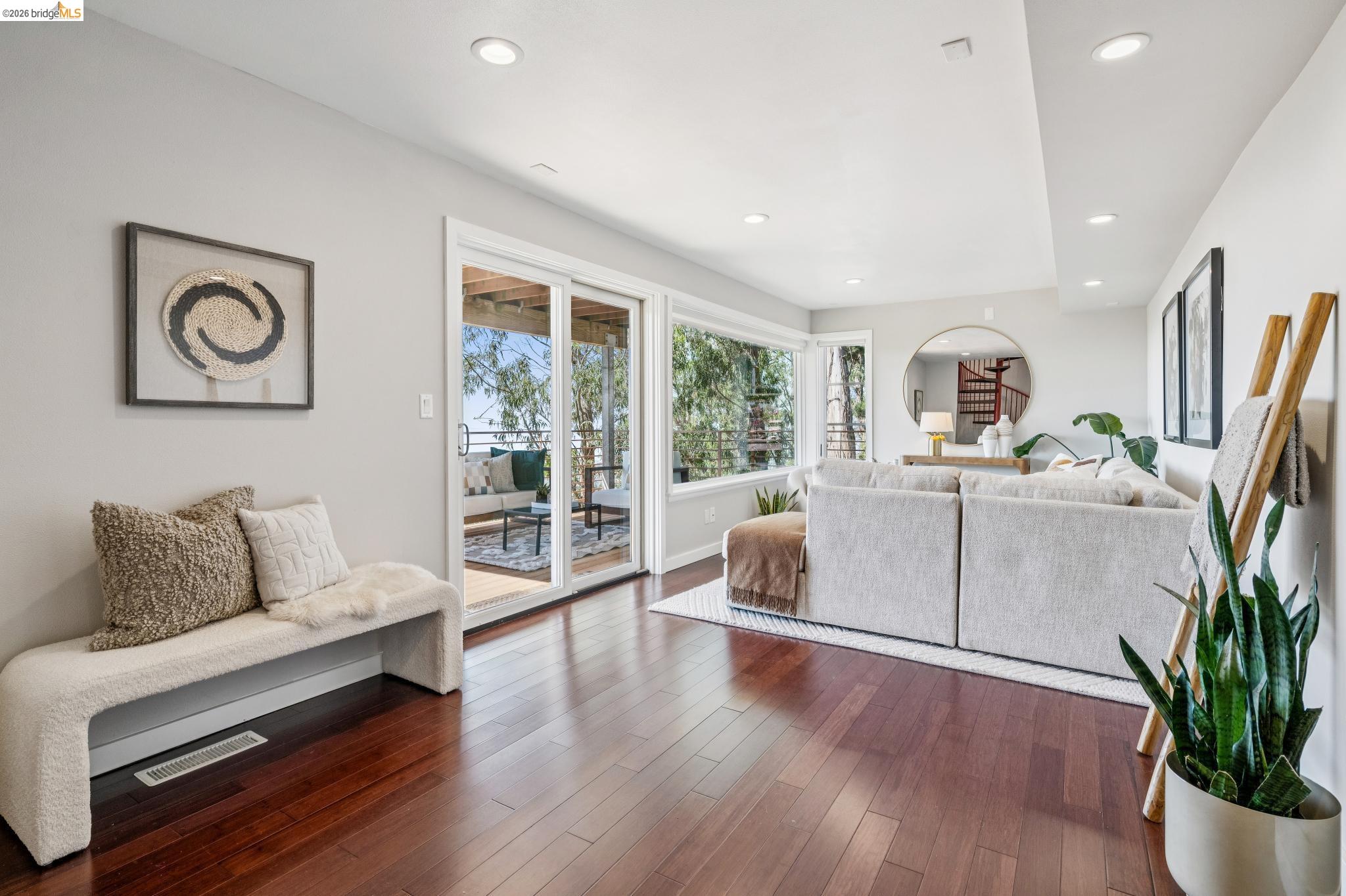 1394 Queens Road Berkeley, CA 94708 - Photo 37 of 63 Wood-finish flooring, recessed lighting, and expansive windows
