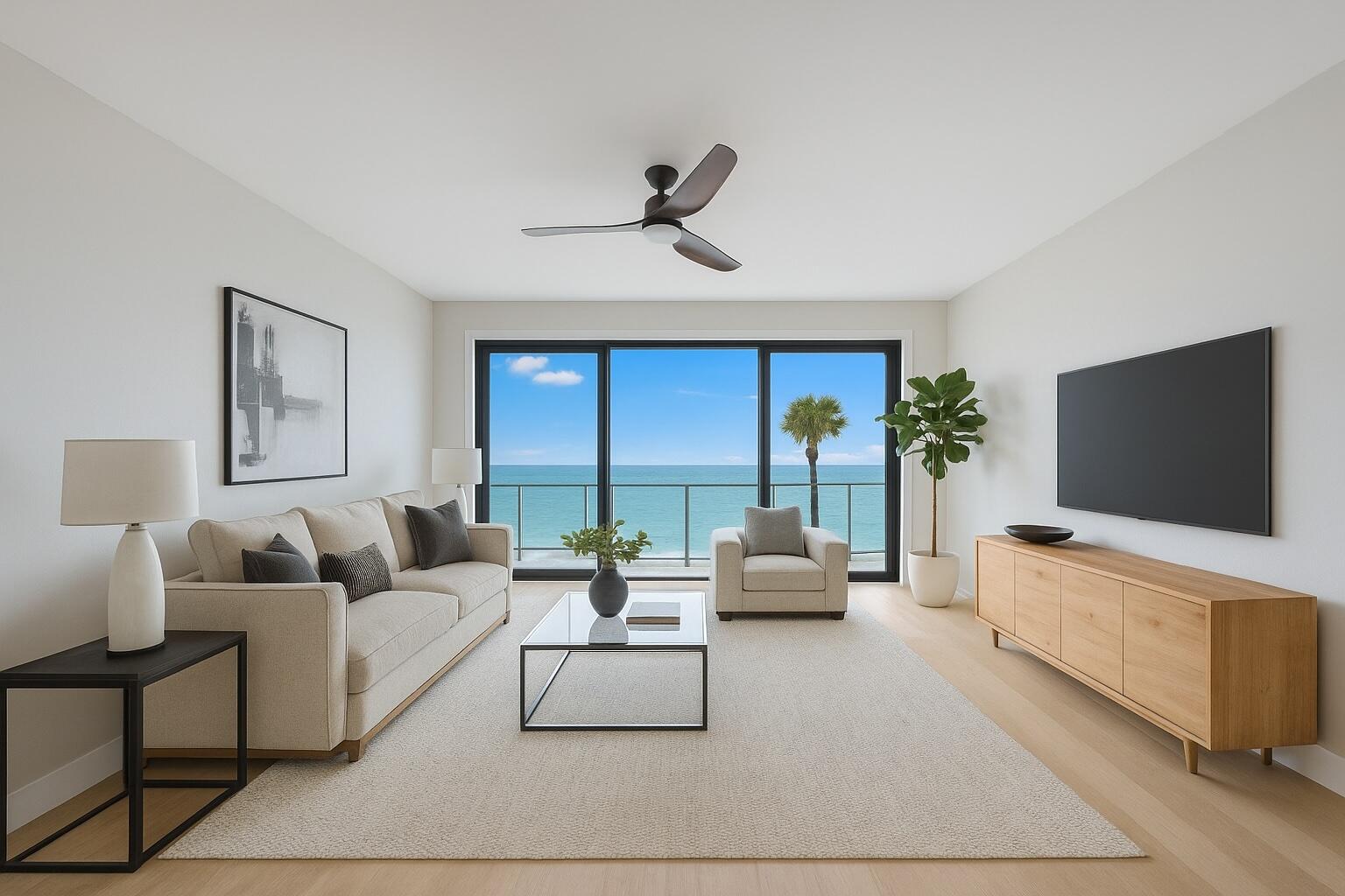 100 South Beach Road, Unit 103 Jupiter, FL 33469 - Photo 1 of 3 Living Room - VIRTUAL 3D RENDERING
