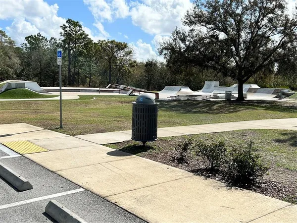 a view of a garden with an outdoor space