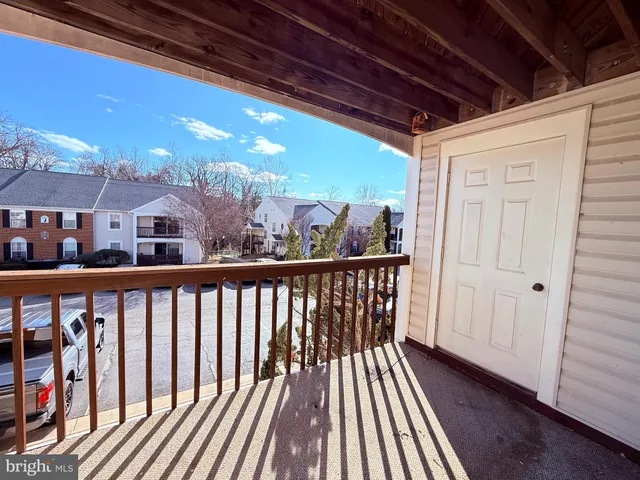 a view of wooden balcony