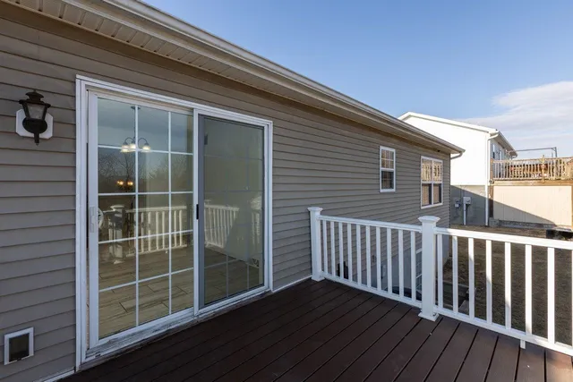 a view of wooden balcony