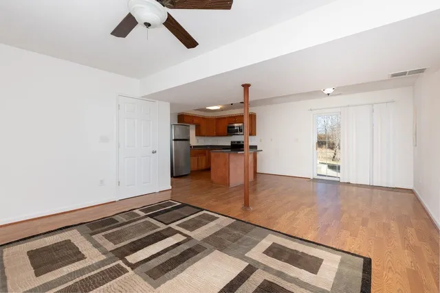 a view of a wooden door