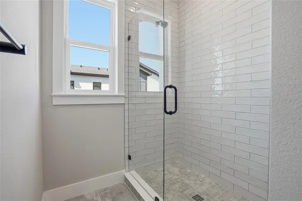 a bathroom with a shower