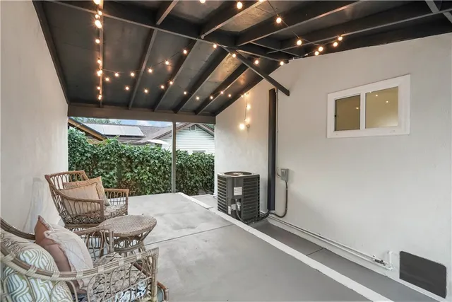 a outdoor space with chairs