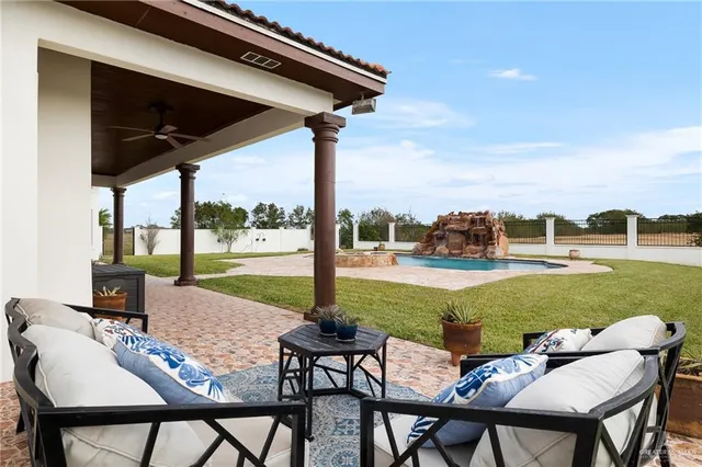 a outdoor space with furniture