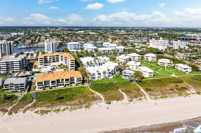 a view of a city and ocean view