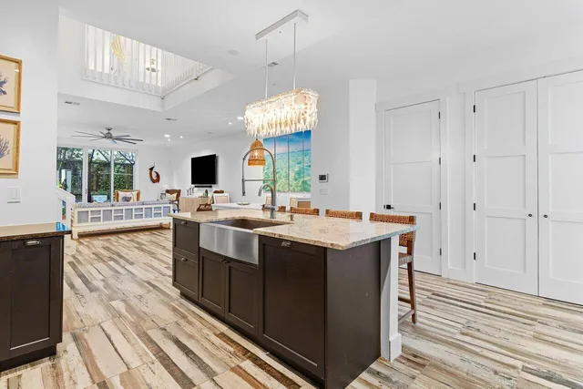 a bathroom with a sink double vanity and a mirror