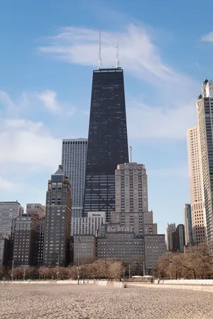 a view of a tall building