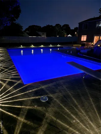 a view of an outdoor space pool fire place