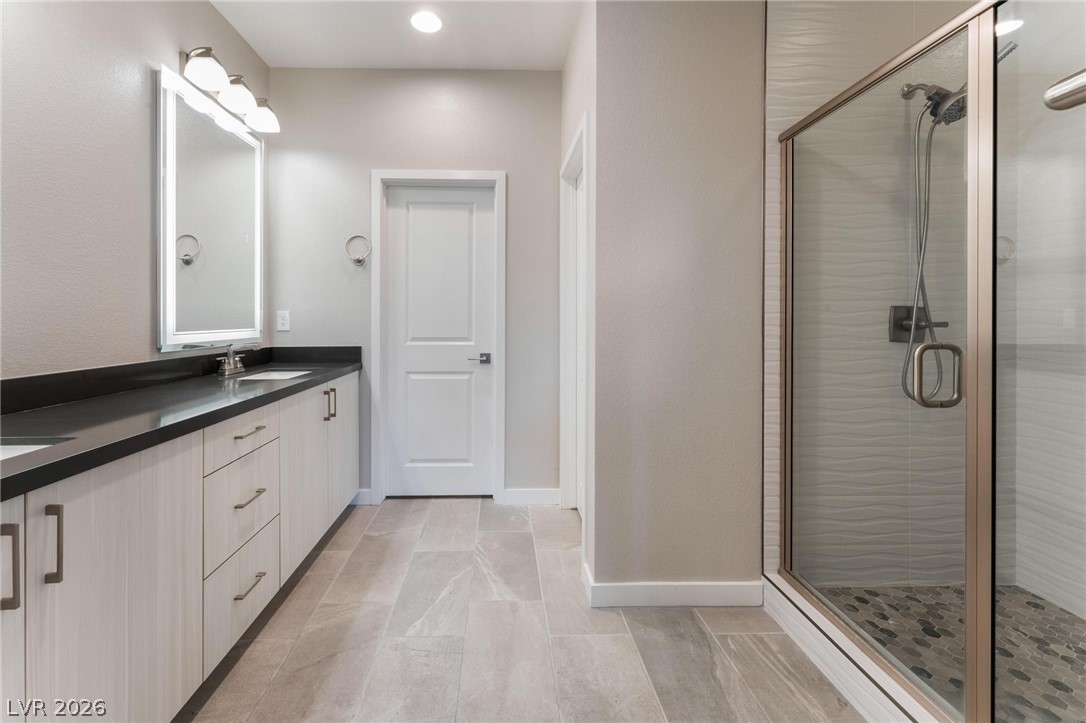 654 Amethyst Point Way Las Vegas, NV 89138 - Photo 29 of 50 Primary Bathroom #1 Level 2 has oversized walk-in shower w/ Large Walk-in Closet