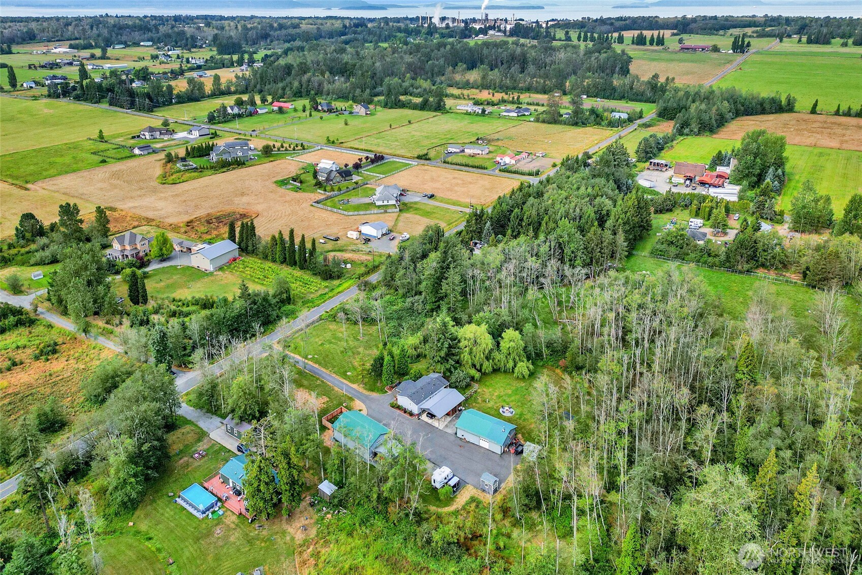 3240 Douglas Road Ferndale, WA 98248 - Photo 32 of 40 an aerial view of a houses with outdoor space and street view