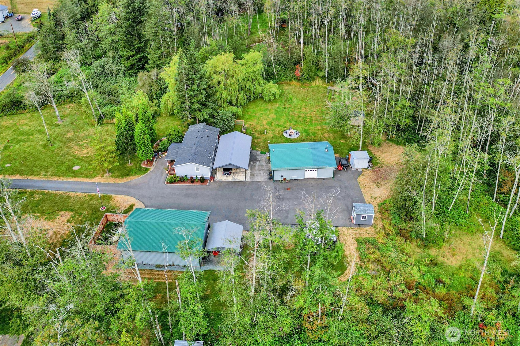 3240 Douglas Road Ferndale, WA 98248 - Photo 33 of 40 an aerial view of a house with outdoor space and street view