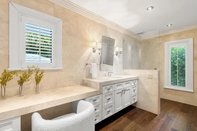 a view of a backyard with plants