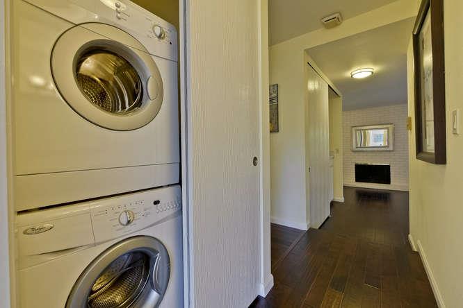 100 East Middlefield Road, Unit 2B Mountain View, CA 94043 - Photo 22 of 28 a view of a hallway with washer and dryer