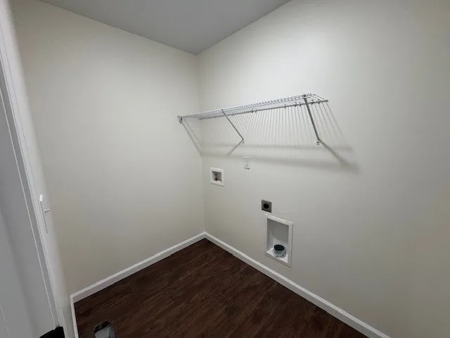 a view of small space with racks on the wall