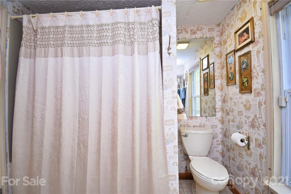 5424 Castle Ford Road Boone, NC 28607 - Photo 47 of 48 a white toilet sitting next to a shower curtain
