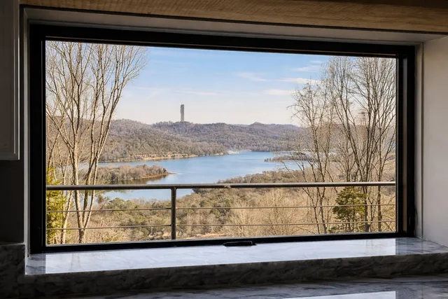 a view of a room and window