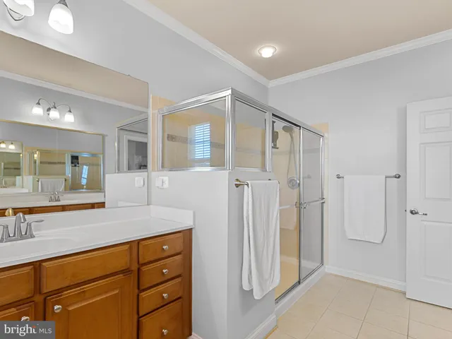 a bathroom with a sink a mirror and a shower