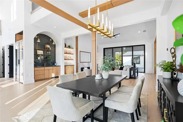a living room with furniture fireplace and lamp