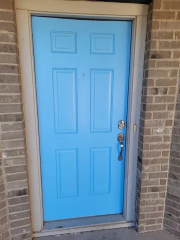 a view of door wooden door