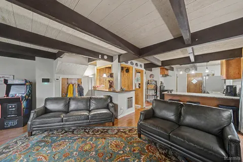 a living room with furniture