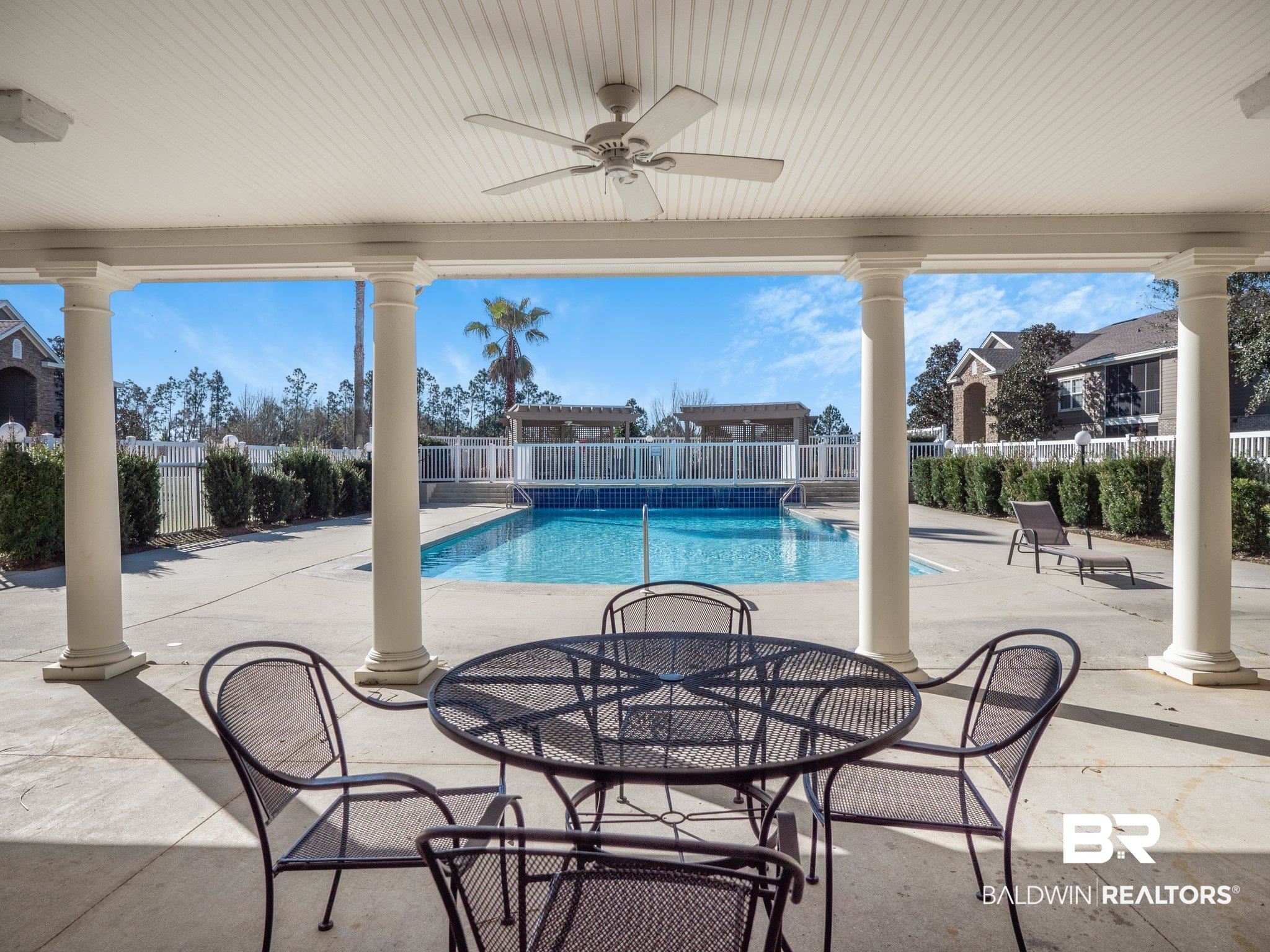 450 Park Avenue, Unit 808 Foley, AL 36535 - Photo 25 of 38 View of swimming pool with ceiling fan and a patio area