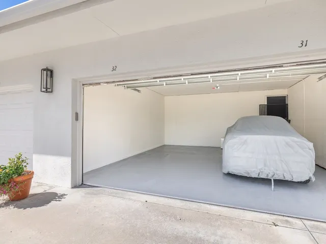 a room with a bed and a potted plant