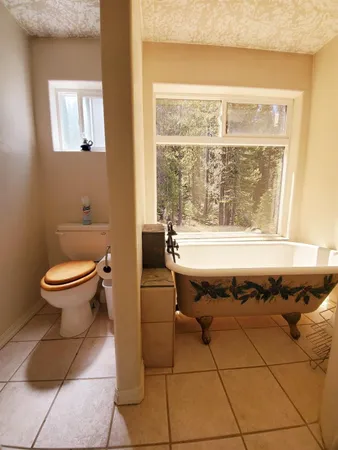 a bathroom with a toilet and a window