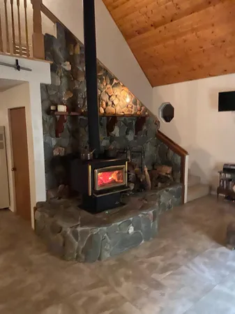 a view of an outdoor space and fire pit