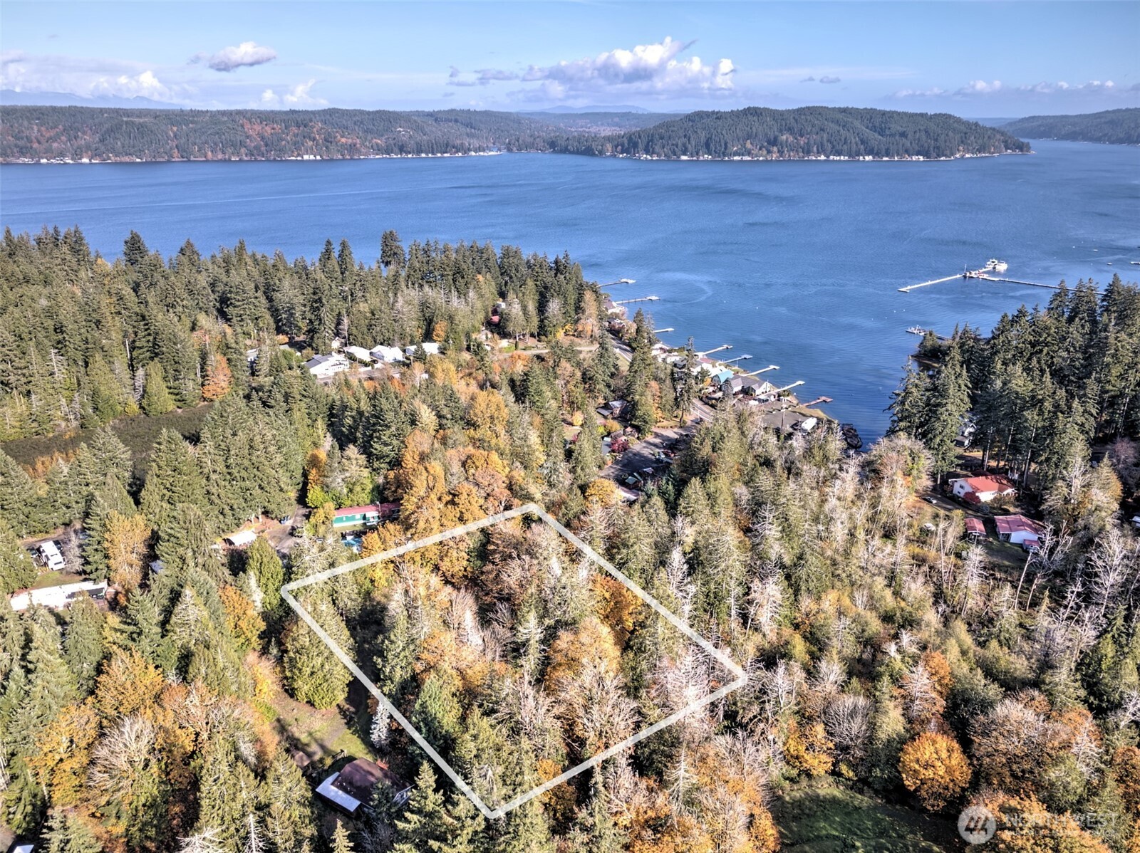 a view of a city with an ocean