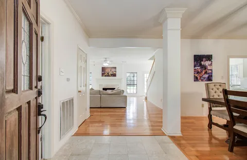 a view of kitchen and dining area with furniture