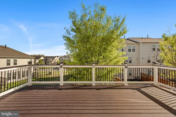 a view of a wooden roof deck
